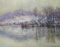The Seine at Port Villez Snow Effect Claude Monet
